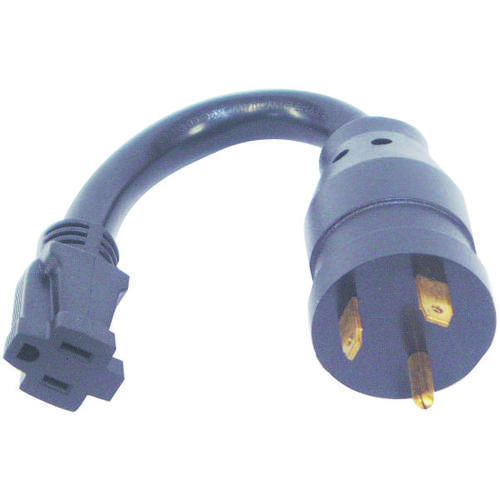 US Hardware RV-802B Adapter, 15 A Female/30 A Male, 125 V, Female, Male, 12 AWG Cable