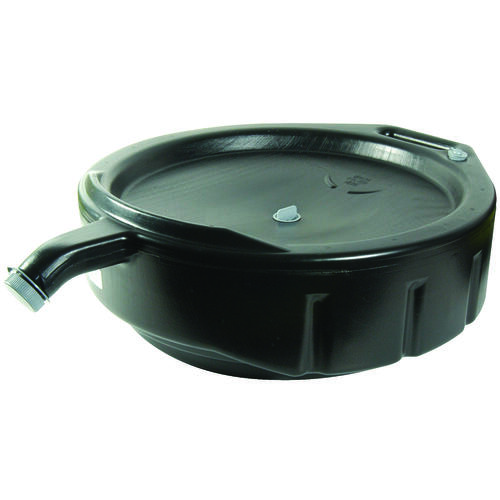 Super-Duty Oil Drain Pan, 15 qt Capacity, Polyethylene, Black