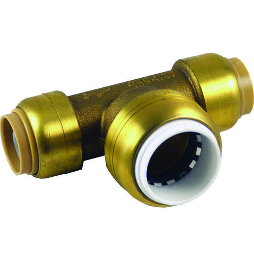 Transition Pipe Tee, 1/2 in, Push-to-Connect, DZR Brass, 200 psi Pressure