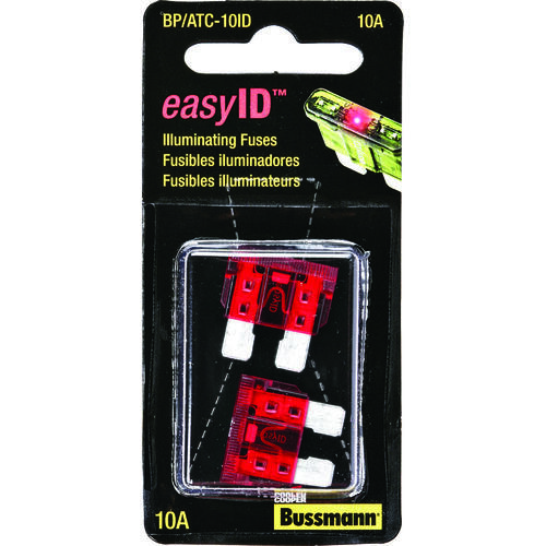 Automotive Fuse, Blade Fuse, 32 VDC, 10 A, 1 kA Interrupt Pair Red