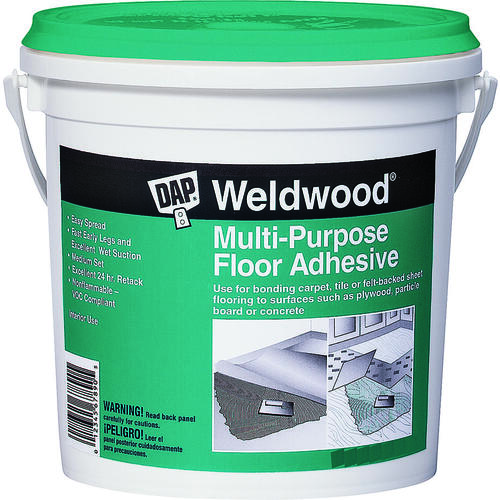 Floor Adhesive, Paste, Slight, Off-White, 4 gal Pail