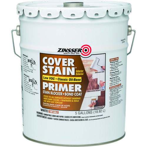 Primer, Flat, White, 5 gal, Pail