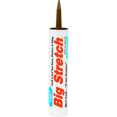 Big Stretch 10018 Acrylic Caulk, Woodtone, 30 to 250 deg F, 10.5 oz