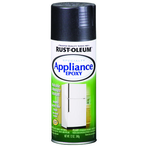 Rust-Oleum 7886830 Appliance Epoxy Spray Paint, Gloss, Black, 12 oz, Aerosol Can