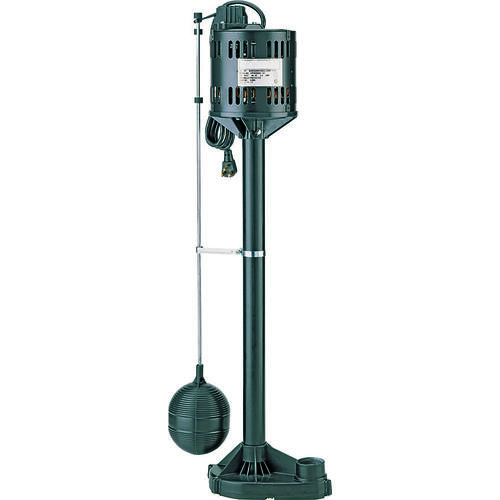 SIMER 5020B-04 Sump Pump with Float Switch, 3.5 A, 115 V, 0.33 hp, 1-1/4 in Outlet, 3480 gph, Thermoplastic