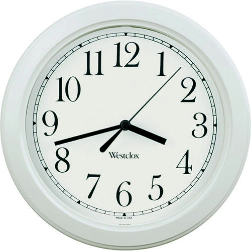 Wall Clock 9" L X 8-1/2" W Indoor Analog Plastic White White - pack of 6