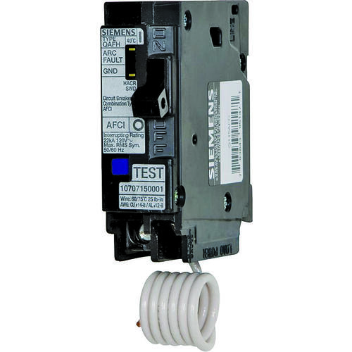 Circuit Breaker, AFCI, Combination, 20 A, 1 -Pole, 120/240 V, Fixed Trip, Plug Mounting Black