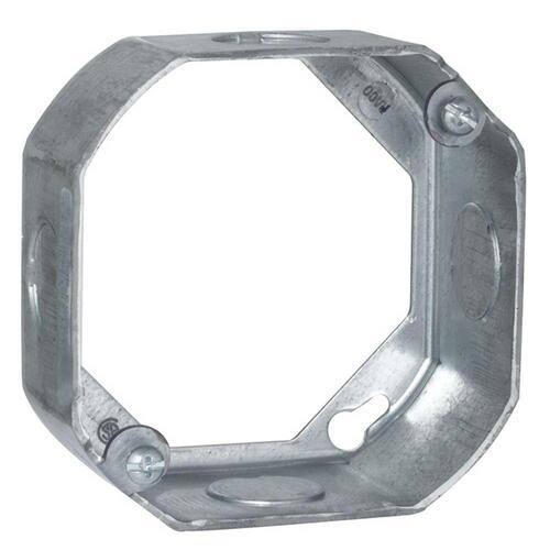 RACO 128 Extension Ring, 1-1/2 in L, 4 in W, 4 -Knockout, Steel, Gray ...