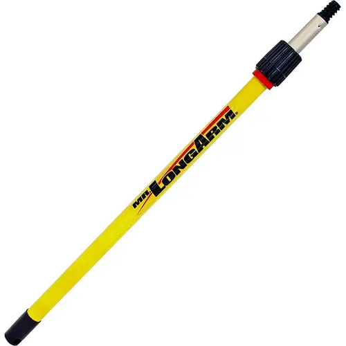 Mr. LongArm 3212 Pro-Pole Extension Pole, 1-1/16 in Dia, 6.2 to 11.8 ft L, Aluminum, Fiberglass Handle Yellow