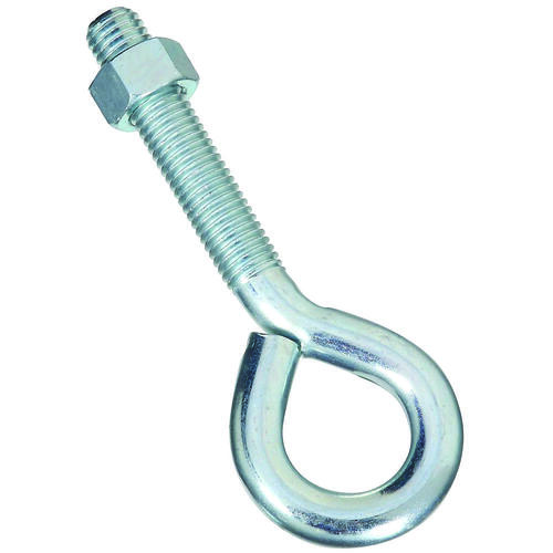 Eye Bolt, 5/8 in Thread, 3-1/4 in L Thread, 1-1/4 in ID Dia Eye, 560 lb Working Load, Steel Zinc