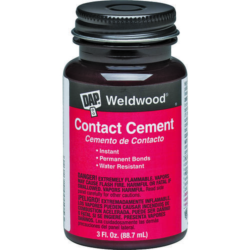 Weldwood 00107 Contact Cement, Liquid, Strong Solvent, Tan, 3 oz Bottle