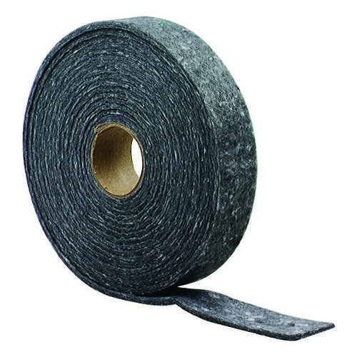 Weatherstrip, 5/8 in W, 3/16 in Thick, 17 ft L, Felt Cloth, Gray