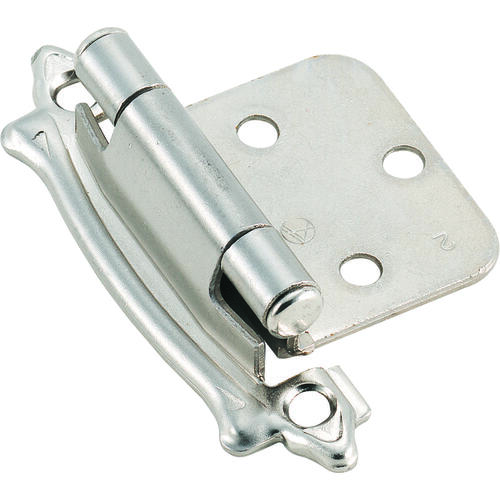 Face Mount Self-Closing Kitchen Cabinet Hinge Variable Overlay Sterling Nickel