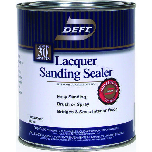 Deft DFT015/04 Sanding Sealer, Clear, Liquid, 1 qt, Can