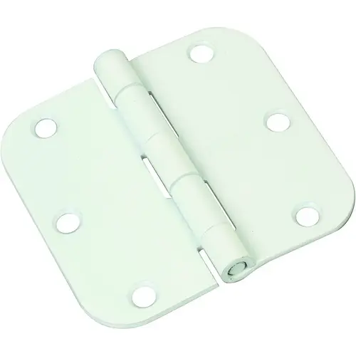 Door Hinge, Cold Rolled Steel, White, Full-Mortise Mounting