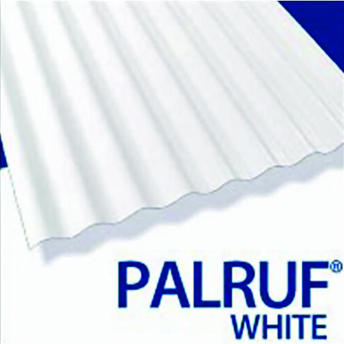 Corrugated Roofing Panel, 12 ft L, 26 in W, PVC, White - pack of 10