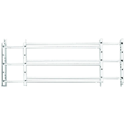 1130 Series Window Guard, 24 to 42 in W, 11 in H, Steel, White, 8-11/16 in Bar, 3-Bar - pack of 2