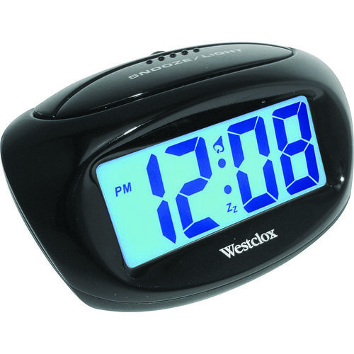 Westclox 70043 X Alarm Clock, LCD Display, Black Case