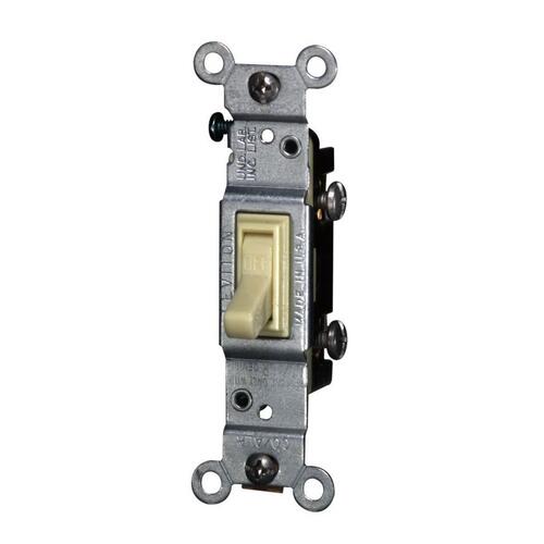 Leviton R51-02651-02I 2651-2I Switch, 15 A, 120 V, Push-In Terminal, Thermoplastic Housing Material, Ivory