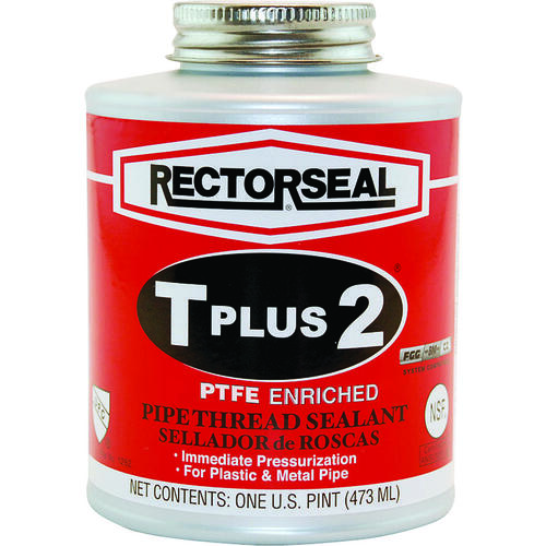 T Plus 2 Series Thread Sealant, 1 pt Can, Paste, White