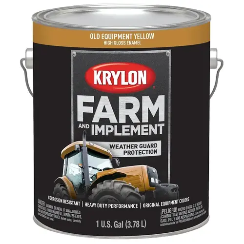 Farm and Implement Paint, High-Gloss, Old Equipment Cat Yellow, 1 gal