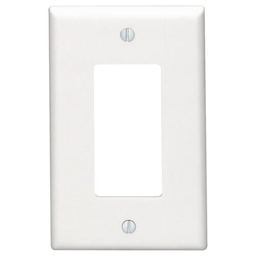 Decora 80601-W 80601-W Wallplate, 4.88 in L, 3.13 in W, 1 -Gang, Thermoset Plastic, White, Smooth