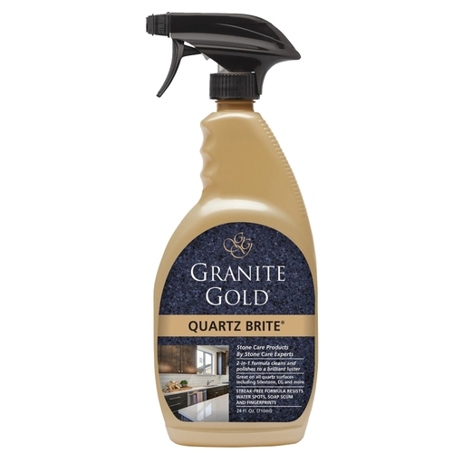 Granite Gold GG0069 Quartz Brite Cleaner, 24 oz, Liquid, Lemon Citrus, Clear/Slightly Hazy