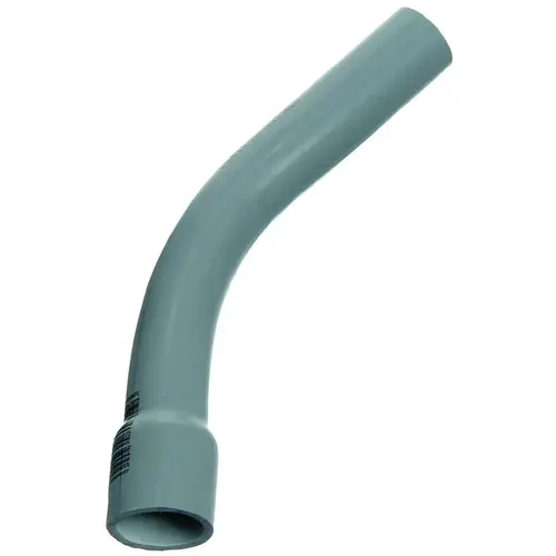 2 In. Schedule 40 45 Deg Standard Radius Belled End PVC Elbow Gray