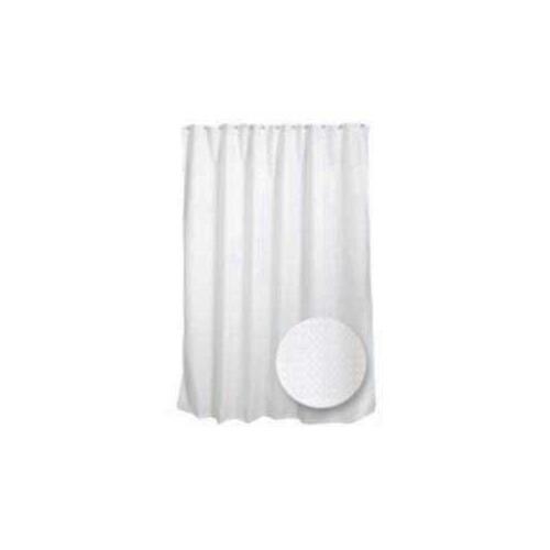 Shower Curtain, 72 in L, 70 in W, Polyester, White