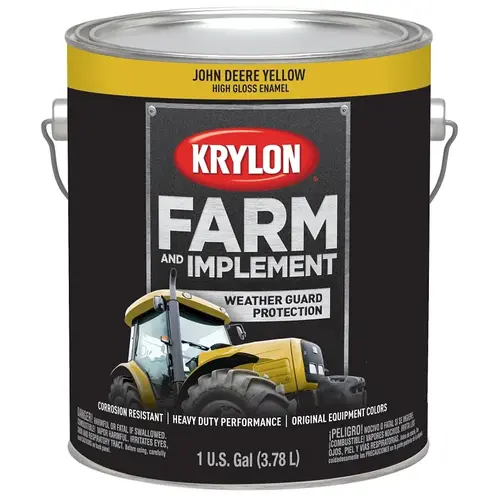 Farm and Implement Paint, High-Gloss, John Deere Yellow, 1 gal - pack of 4