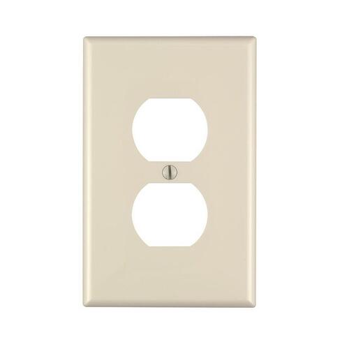 PJ8-W Receptacle Wallplate, 4-7/8 in L, 3-1/8 in W, Midway, 1 -Gang, Nylon, White, Surface Mounting