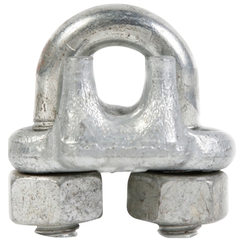 Wire Rope Clip, 3/16 in Dia Wire Rope, Iron/Steel, Galvanized