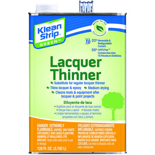 Klean Strip GKGL75008 Lacquer Thinner, Liquid, Water White, 1 gal, Can