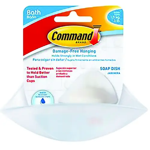 Soap Dish Command Frost White Plastic Frost Frosted