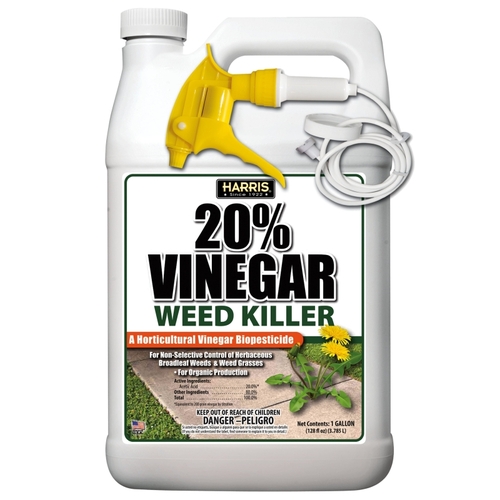 Harris HDVWEED-128 Vinegar Weed Killer, Liquid, Clear, 128 oz Plastic Bottle