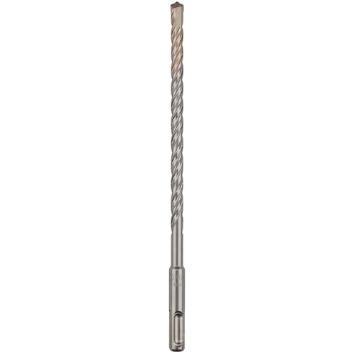 Drill Bit, 3/8 in Dia, 10 in OAL, Helix Flute, 4-Flute, 25/64 in Dia Shank, SDS Plus Shank Silver