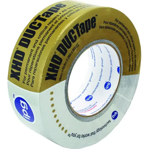 Duct Tape, 60 yd L, 2.83 in W, Cloth Backing, Silver