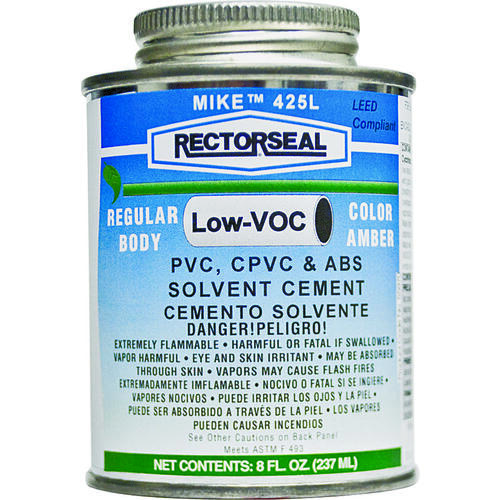 RectorSeal 55970 Solvent Cement, 0.5 pt Can, Liquid, Amber