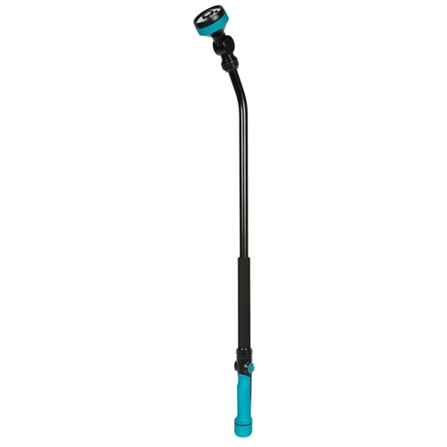 Watering Wand, Swivel Inlet, 5 -Spray Pattern, Articulated, Plastic, Black/Blue, 34 in L Wand