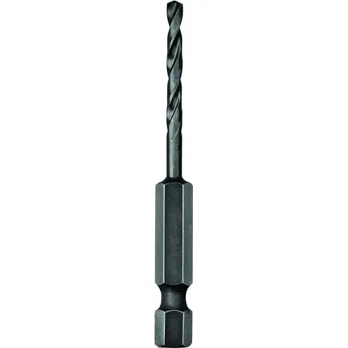 Impact Drill Bit, 15/64 in Dia, 3-5/32 in OAL, Spiral Flute, 1/4 in Dia Shank, Hex Shank Titanium