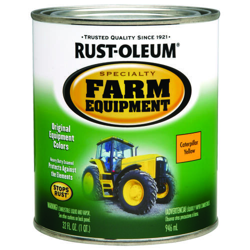 Rust-Oleum 280163 SPECIALTY 7449502 Farm Equipment Enamel, Caterpillar Yellow, 1 qt Can