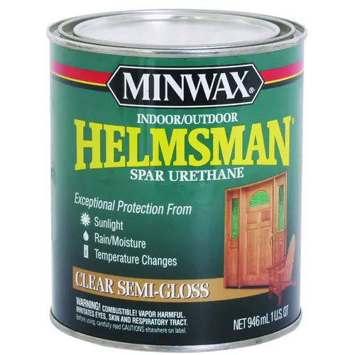 Helmsman Spar Urethane Paint, Semi-Gloss, Clear, Liquid, 1 qt, Can