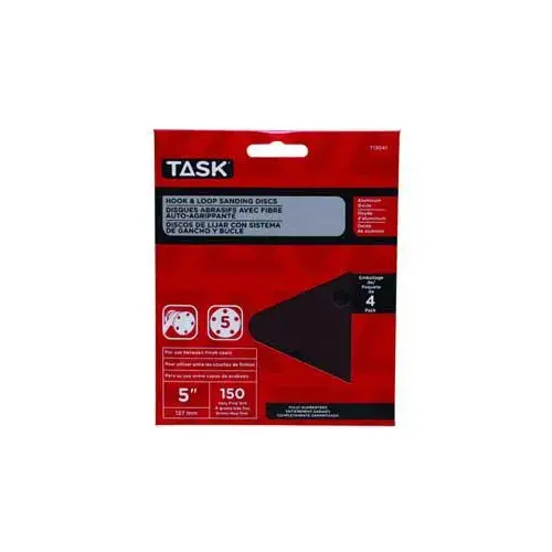 Task Tools T13043 Sanding Disc, 5 in Dia, 240 Grit, Aluminum Oxide Abrasive, 5-Hole
