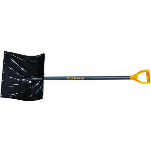 Snow Shovel, 18 in W Blade, 13-1/2 in L Blade, Combo Blade, Polyethylene Blade, Steel Handle