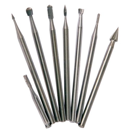 Mini Burr Set, 1/8 in Shank, Steel Cutting Edge