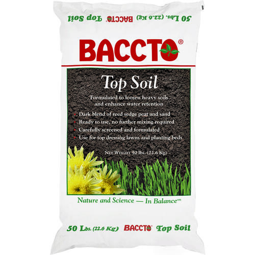 BACCTO 1550 Top Soil, Fibrous with Granular Texture, 50 lb Bag