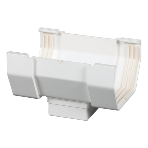 Amerimax T0506 Contemporary Center Outlet, 5 in Gutter, Vinyl, White
