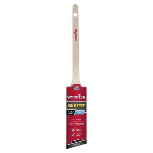 5234-1-1/2 Paint Brush, 1-1/2 in W, 2-3/16 in L Bristle, Polyester Bristle, Sash Handle Gold Bristle/White