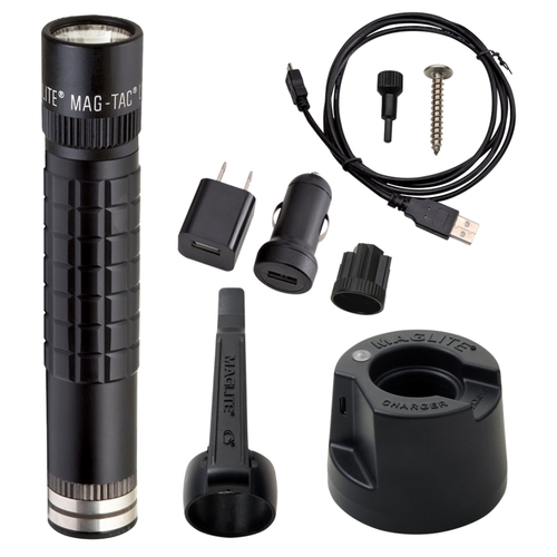 FLASHLIGHT LED W/RCHGBL USB BS Black