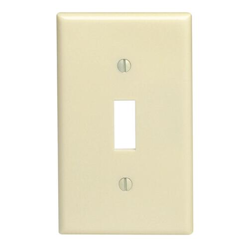 Wallplate, 4-1/2 in L, 2-3/4 in W, 1 -Gang, Thermoset, Ivory, Smooth